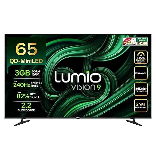 [Coupon + HDFC CC ] Lumio Vision 9 2026 165cm (65 inches) 4K Ultra HD Smart QD-MiniLED Google TV EPIC2-ADSI