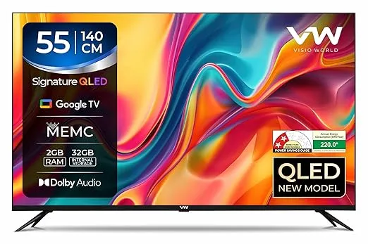 [Coupon + ICICI NC EMI ] VW VISIO World 140 cm (55 Inches) SmartChioce Pro Series 4K Ultra HD Smart QLED Google TV VW55GQ2