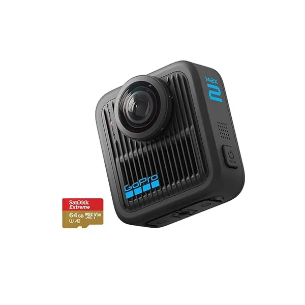 [HDFC CC] GoPro MAX2 True 8K 360° Waterproof Action Camera, 29MP Photos, Slo-Mo, HyperSmooth Stabilization, Replaceable Lenses, 6 Mics, 64GB SD Card, Easy Quick App Editing