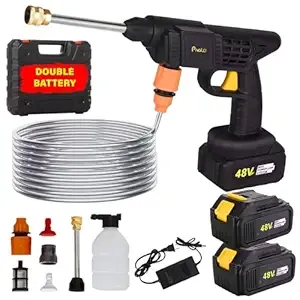Pivalo 48V Double Battery Cordless High Pressure Washer with Adjustable 3 in 1 Nozzle, 5M Hose Pipe & Foam Cannon Portable Water Sprayer Gun Machine for Car Washing & Bike Cleaning (Black & Yellow) Rs.1268 @ Amazon