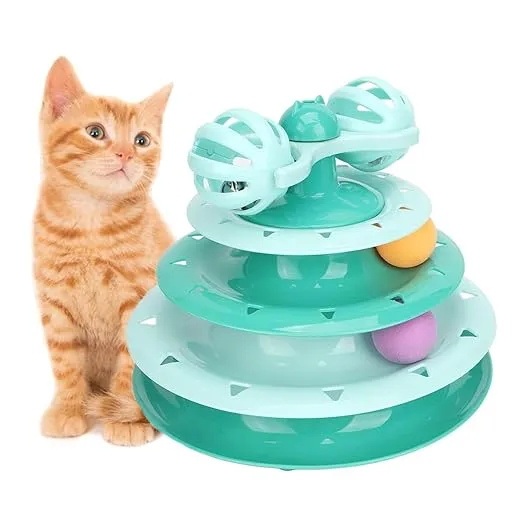 Cat Toy Roller, Cat Turntable Ball Interactive Detachable Exercise Slip Resistance Bottom with 3 Balls for Home Rs.193 @ Amazon