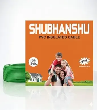 0.75 SQMM PVC Insulated Pure Copper Wire | Single Core Flexible Electric Cable | ISI Certified | 90 Meters | Green