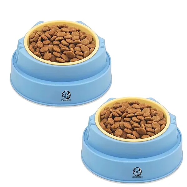 Foodie Puppies Cat Raised Food Water Bowl for Cats and Kittens, 350ml - (Single Cutout Bowl, Set of 2), Bowl for Persian, Prevent Tipping Over Plastic Feeding Bowl