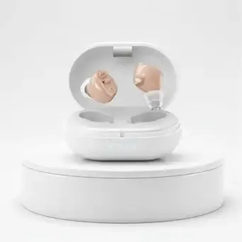 Aika AG-7901 Mini Rechargeable CIC Digital Hearing Aid Sound Amplifier Machine for Old age with Auto Noise Cancellation, Clear Sound and Dry Kit (For Both Ear, Beige) Rs.3583 @ Amazon
