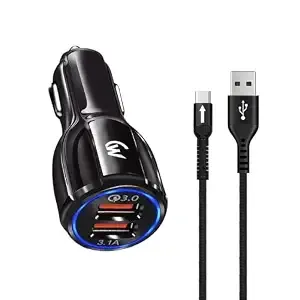 33W Dual Port Car Charger, QC 3.0 Fast Charging, USB-A 18W + 15W, DC 12V-24V Input, Advanced Safety Protection (Black) Rs.140 @ Amazon