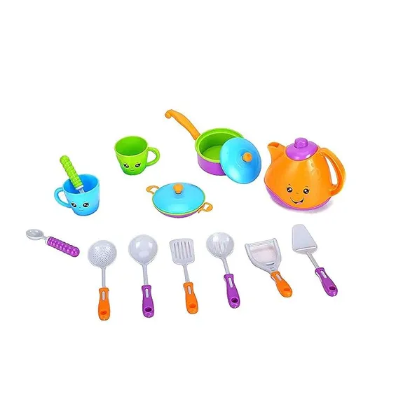 Crackles Pretend Play Solid Colour Tea Party Kitchen Play Set Toy with Teapot, Cups Pretend Play Cooking Set, Toy Pots N Pans, Cookware, Utensils Rs.197 @ Amazon