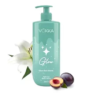 VOKKA Glow Perfume Body Lotion 250ml | Bright Fruity Floral Fragrance | Passionfruit Peach Blossom Jasmine Notes | Aloe Vera Shea Butter & Cocoa Butter Moisturizing Lotion | BodyLotion for Men & Women Rs.201 @ Amazon