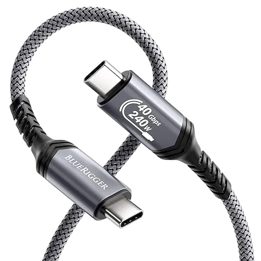 BlueRigger USB C Cable 3FT - (240W PD, USBC 4.0, Type C Cable, 48V 5A Fast Charging, 40 Gbps Data Transfer, 8K 60Hz HD Display, USB C Charger) - Compatible with Phone, Laptop, Monitor, Hub, Hard Drive