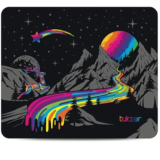 Tukzer Mouse pad with Non-Slip Rubber Base Desk Mat, Smooth Cloth Surface, Smooth Mouse Control, Speed and Precision Operation for Laser and Optical Mouse/Mice, Laptop, PC (238 X 200 mm-Vivid)