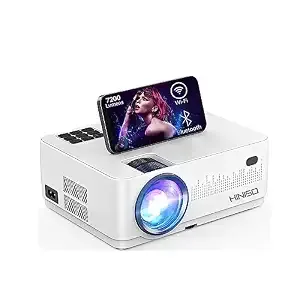 HINISO P1 WiFi Bluetooth Projector for Home – 1080p Supported | 7200 Lumens, Portable Projector with Built-in Speakers for TV, Laptop, PC, USB Drive, Game Console