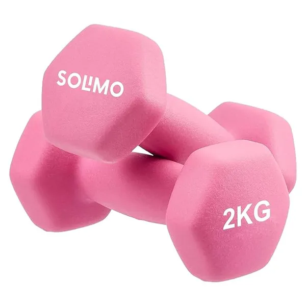 Amazon Brand - Solimo Neoprene Dumbbell 2 kg, Set of 2 (Light Pink) Rs.779 @ Amazon