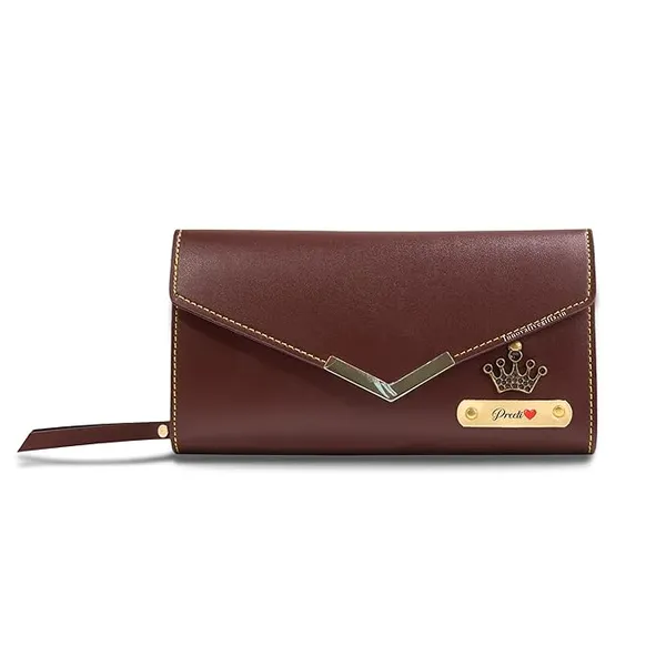 Innovative Gifts Women's Personalized Leather Wallet with Name & Charm I Customized 3-Fold Ladies Clutch I Stylish Purse Gift for Girlfriend Wife Mother Sister Birthday Anniversary - Brown Rs.481 @ Amazon