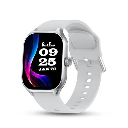 PunnkFunnk NeoLux 1.96” HD Display Smartwatch for Men & Women 2025 with 110+ Sports Modes, Heart Rate, Sleep Monitor, IP68 Waterproof, Answer/Make Calls for Android & iOS(Grey)
