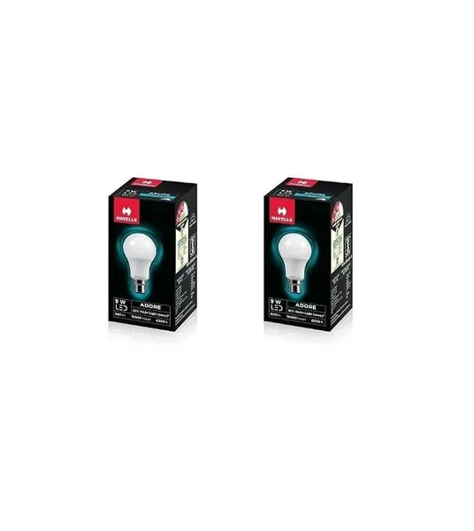 Havells 9w LED Bulb for Home & Office |B22 LED Bulb Base |Cool Day White Light (6500K) |4Kv Surge Protection |High Voltage Protection |Eco Friendly Energy Efficient | Pack of 2