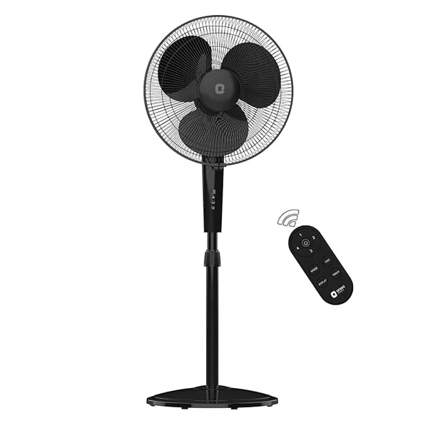 [Apply ₹300 Coupon] Orient Electric Harrier BLDC Stand Fan with Remote | Energy Saving Fan, Whisper Quiet 52 dB Operation | 90° Oscillation, Tilt & Height Adjustment | 2 Year Warranty, Black