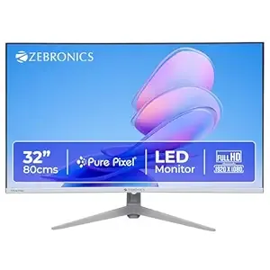 [HDFC CC] Zebronics 32Inch FHD Curved Gaming Monitor, 250 nits, 100Hz, 1080p, 16.7M Colors, USB, HDMI/VGA Dual Input, Built-in Speakers, Ultra-Slim Bezel, Metal Stand, Wall Mountable (EA320)