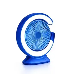 Luker AVENTUS Rechargeable Table Fan Portable 5W Fan with 3 Speed Control Up to 1800 RPM USB Type-C Charging Silent 5hr Runtime 3-LED Color Mode 150mm Airflow for Home Office Desk (Blue, 1yr Warranty) Rs.999 @ Amazon