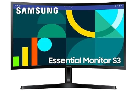 [Apay ICICI CC] Samsung 24" Curved Monitor|1800R Curved Screen|100Hz|4ms|SRGB 95%|Ports-HDMI,D-Sub,Headphone|Game Mode|EyeSaver Mode|16.7M Color Support|Flicker Free|Off Timer Plus|LS24D368GAWXXL|Black
