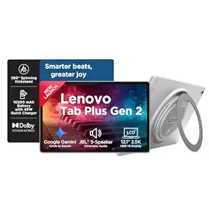 [HDFC CC] Lenovo Tab Plus Gen 2 {Smartchoice} with JBL 9-unit Speaker System, Wifi only, 12.1" 2.5K Display, 800nits Peak Brightness |8GB RAM + 256GB ROM (Expandable upto 2TB), MediaTek Dimensity 7400| 10200mAh