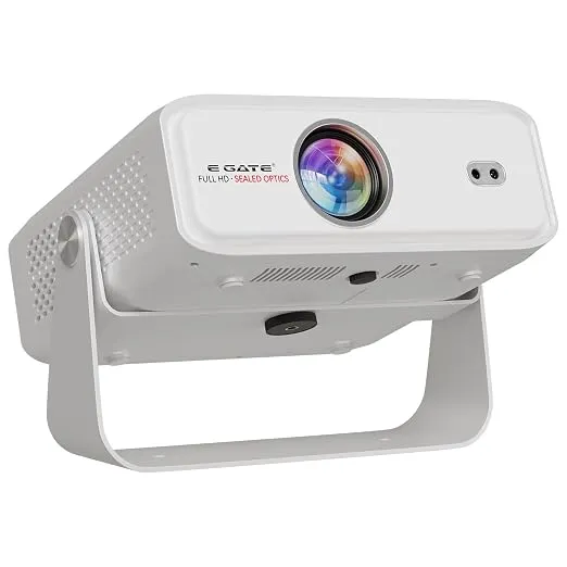 E Gate Duster 7X Pro Certified Official Netflix, Prime, Sony | 1300 ANSI | 100% Dust Free, 700 ISO, 1080p Native Projector 4k Ultra HD for Room & Home, Fully Automatic, Voice Remote, 2GB - 16GB, EGATE