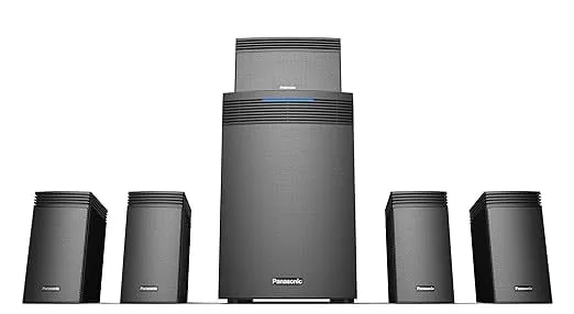 [Apay ICICI CC] Panasonic SC-HT550GW-K 5.1 Ch Home Theatre with Real Surround Sound, 150 W, Bluetooth, USB, AUX, RCA, Powerful Subwoofer, Wall mountable Speakers, Remote for Volume & Bass Control (Black)