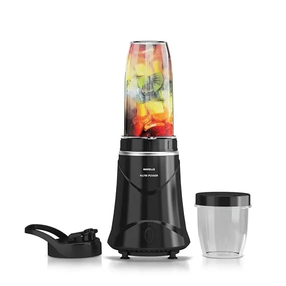 Havells Nutri Power Blender 350 W Mixer Grinder| 1 Speed Switch| Leak Free Sipper Lid| Air Vent Technology| Stainless Steel Blade| 2Yrs Manufacturer Warranty (Black) Rs. 2149 @ Amazon