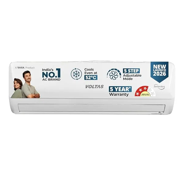 [HDFC CC] Voltas 0.95 Ton 3 Star, New Star Rated, Inverter Split AC (Copper, Convertible 5-in-1 Cooling Mode, Anti-dust Filter with Anti-Microbial Coating, Auto Clean, 123INV Vectra Emerald, 2026 Model, White)