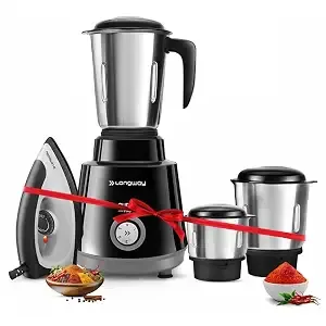 Longway Super Pro Mixer Grinder | 500 Watt Powerful Motor for Grinding, Mixing, Juicing | 2 Years Warranty (Black & Gray)