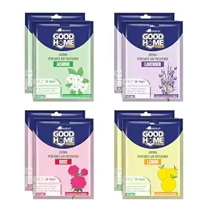 [Apply 3% Coupon] Good Home Aroma | For Bathroom & Toilet Air Freshener (pack of 8)| Fragrance of Citrus, Rose, Jasmine, Lavender Lasts Up to 30 days (80g) Rs.251 @ Amazon