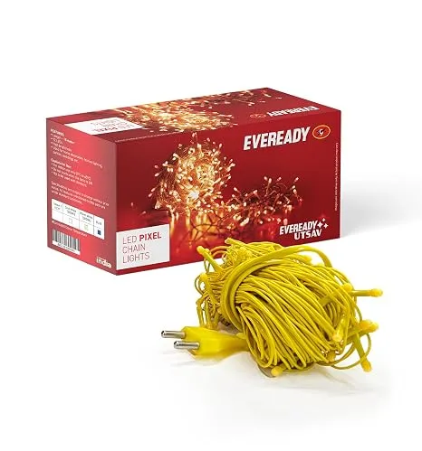 EVEREADY UTSAV 15-Meter LED Pixel Chain Lights, Warm White, Pack of 1