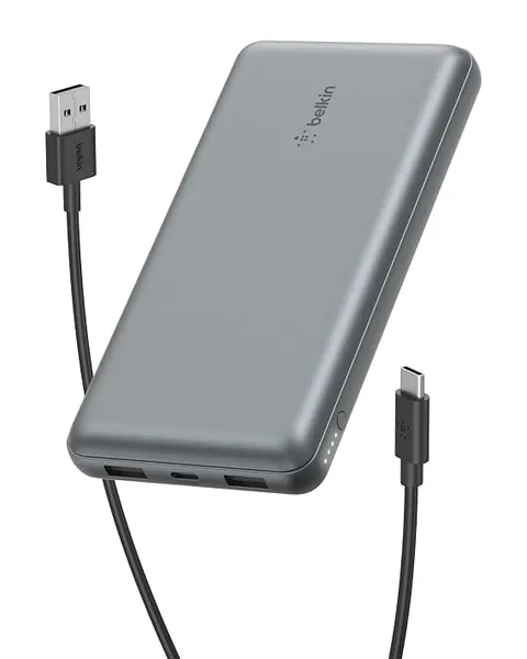 Belkin 20000 mAh Power Bank | Super Fast Charging | USB-C PD Port | 15W Charging for iPhone Series (16, 16 Pro Max), Samsung Galaxy, Google Pixel & More | 2 Years Warranty | Grey | 20000mAh capacity, USB-C PD port, 15W fast charging for iPhone 16 se Rs.1299 @ Amazon