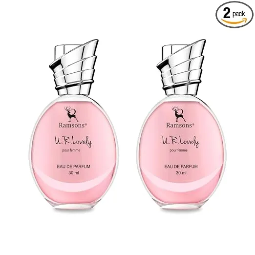 Ramsons - U R LOVELY Eau De Parfum, 30mlx2 Liquid Perfume For Women, TN - Bergamot, Peach, Orange, Grapefruit, Aquatic, MN - Lilly of the valley, Rose, Jasmine, Cinnamon, BN - Woody, Musk, Vanilla Rs.207 @ Amazon