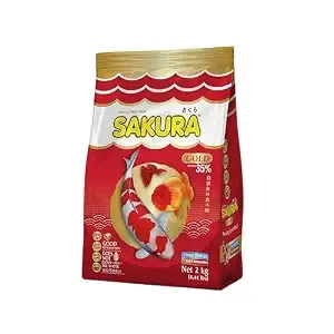 Sakura Goldfish Food | 2 kg, Large 7mm Pellets | Colour & Immunity Enhancing | Astaxanthin, Krill & Vitamin Complex Formula