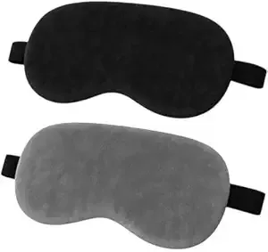 [Apply 5% Coupon] PACK OF 2 Eye Mask for Sleeping with Adjustable Strap Super Soft Sleep Masks Blind Fold for Comfortable Sleep Travelling Eye Pad for Girls Blind Folds for Sleeping - Black and Gray