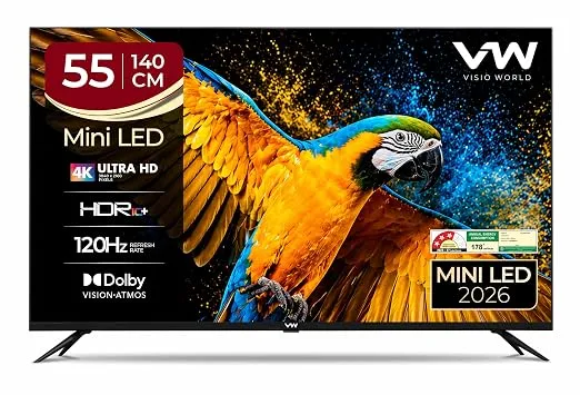 [Apay ICICI CC] Visio World VW 140 cm (55 inches) 4K Ultra HD QLED Smart Mini LED Google TV VW55MINIQ1