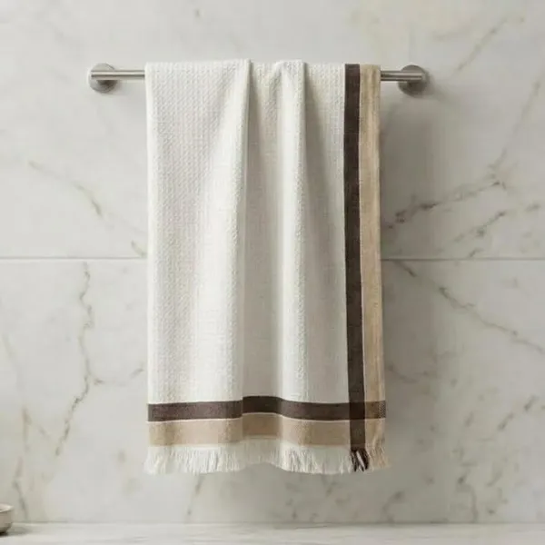 Athom Living Light Weight Cotton Premium Waffle Border Bath Towel 75x150 cm Rs.127 @ Amazon