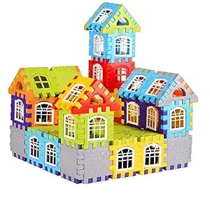 Negi Happy Home Building Blocks Construction Set (65+ Pieces) | Creative DIY House Building Toy | STEM Learning Educational Block Set for Kids, Boys & Girls Ages 3+