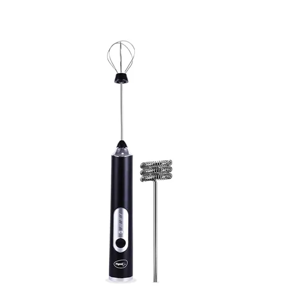 Pigeon Milk Frother & Coffee Maker, 2-in-1 Handheld with Egg Whisk, Battery Powered, 3 Speed Settings, Black