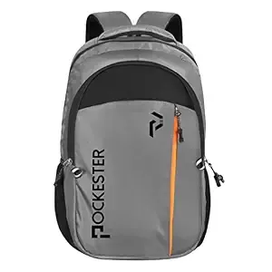 35L Water Resistant Large Laptop/Office/College/School/Travel Casual Design Unisex Backpack (Fits up 15.6 inch laptops) (Grey)