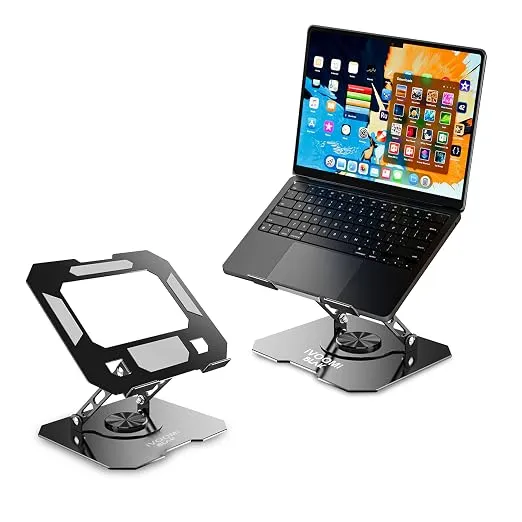 iVOOMi Blak Laptop Stand for Desk with Cooling Vent, Adjustable 360° Rotating Metal Laptop Stand, Foldable Laptop Riser for 10-19 Inch Laptops Rs.747 @ Amazon