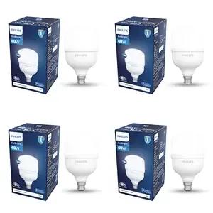 Philips 40 - watt LED Bulb | AceBright High Wattage LED Bulb | Bulb Base : B22, Light Bulb for Home | Colour : Cool Day Light, Pack of 4