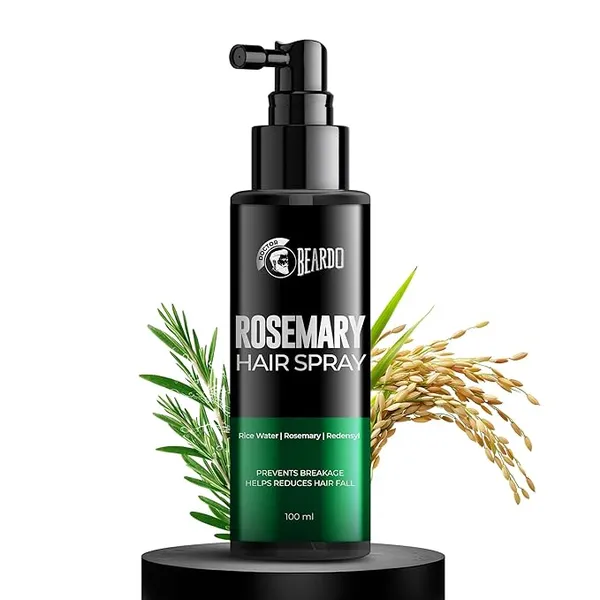 [Apply 5% Coupon] Beardo Rosemary Hair Spray with Redensyl & Rice Water | Activates Natural Hair Growth, Reduces Hair Fall & Breakage | Strengthens Roots | Non-Sticky Daily Hair Tonic for Men- 100ml