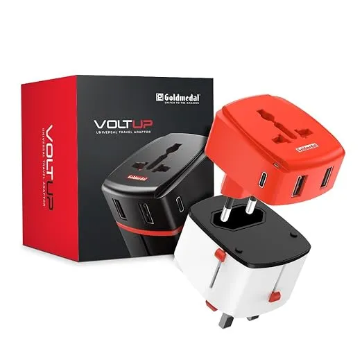 [Apply 3% Coupon] Goldmedal Voltup Universal Travel Adapter |2 Type-C&2 Type-A USB Ports