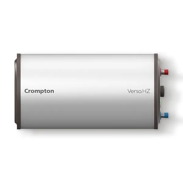 Crompton Versa Horizontal RHS 25L Storage Water Heater (Geyser) with Rust Proof Plastic body and Superior Glassline Coating, Fits under false ceilings, 8 Bar pressure rating and 7yr Tank warranty