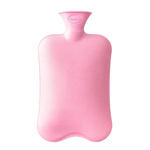 Careforce Hot Water Bag for Pain Relief (2 ltr) hotpack Heating Pad for Periods Cramps, Muscle Aches Heat Pack for Back, Neck, Shoulder and Body Relief Rubber hotbag - PVC Pink - Pack of 1