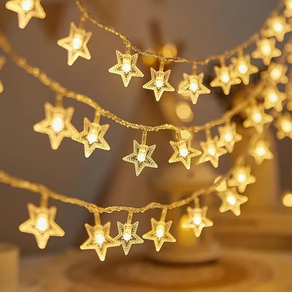 One94Store Mini Star Fairy String Lights – 14 LED, 3 Meter, Warm White Decorative LED Lights for Bedroom, Home, Garden, Diwali, Christmas, Wedding & Party Decoration (Pack of 1)