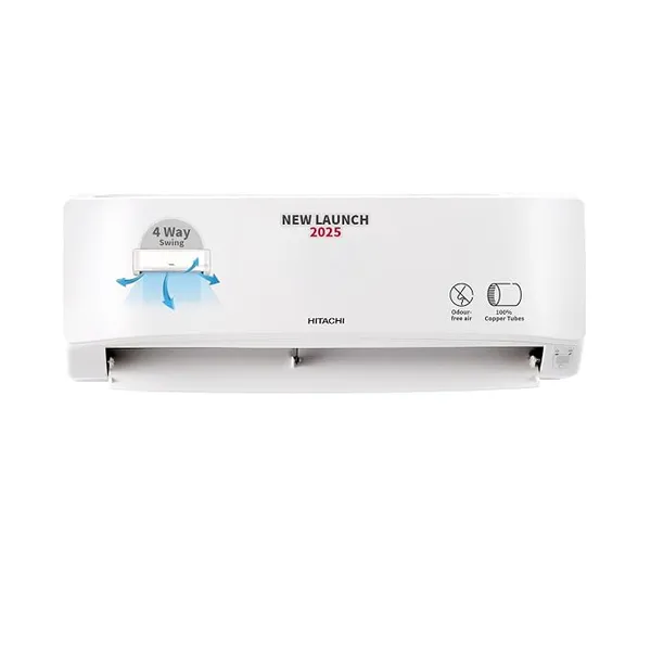 [ICICI / AXIS CC EMI] Hitachi 2 Ton 1 Star, New star rated, Long Air Throw Fixed Split AC (100% Copper, 4-Way Swing, Dust Filter, 3200FL RAS.B222PCAIBA1, White)