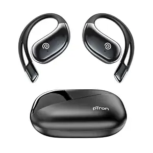 pTron Bassbuds Trendz Open Ear Wireless Earbuds, SafeBeats Design, Dual HD Mics & TruTalk AI-ENC Calls, 45Hrs Playtime, App Support, 14.2mm Drivers, BT6.0 Headphones, Type C Charging & IPX5 (Black) Rs.749 @ Amazon