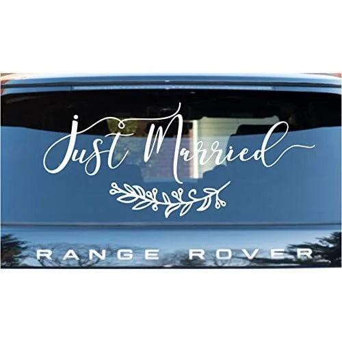 Just Married Wedding Banner Decal – Vinyl Car Sticker Sign by Gadgets Wrap – Wedding Car Decoration, Waterproof, Easy Apply