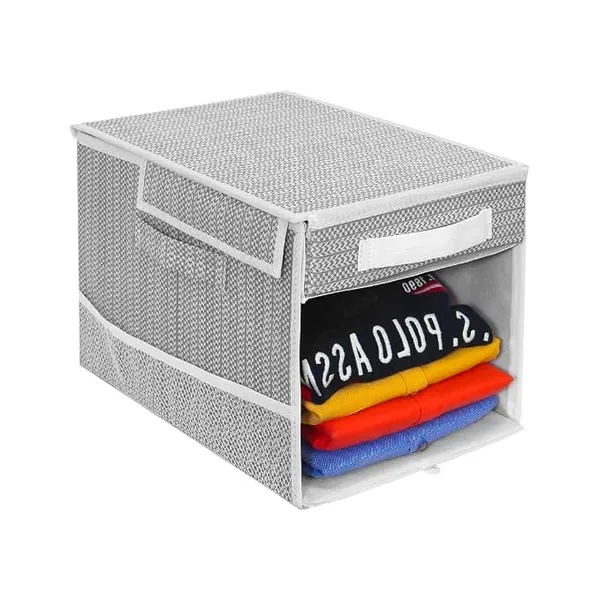 PrettyKrafts 1 Pc Non Woven Shirt Stacker with 1 Removable Drawer, Side Net Pockets, Carrying Handle & Lid/Cloth Organizer for Storage/Closet & Wardrobe Organizer for Storage (Grey, 28x38x26 cm) Rs.94 @ Amazon